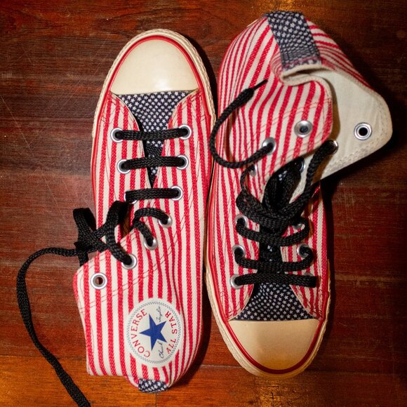Striped Converse All Star Sneakers - Picture 1 of 5